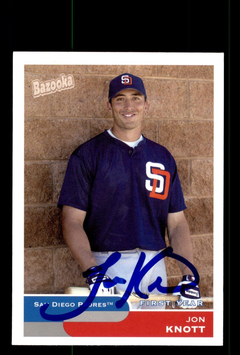 Signed Baseball Card Auto Jon Knott 2004 Bazooka #276 San Diego Padres