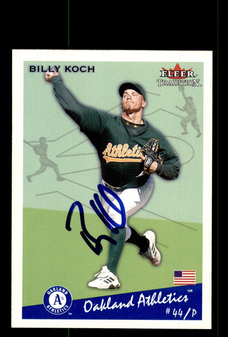 Signed Baseball Card Auto Billy Koch 2002 Fleer Tradition #U229 Oakland A's