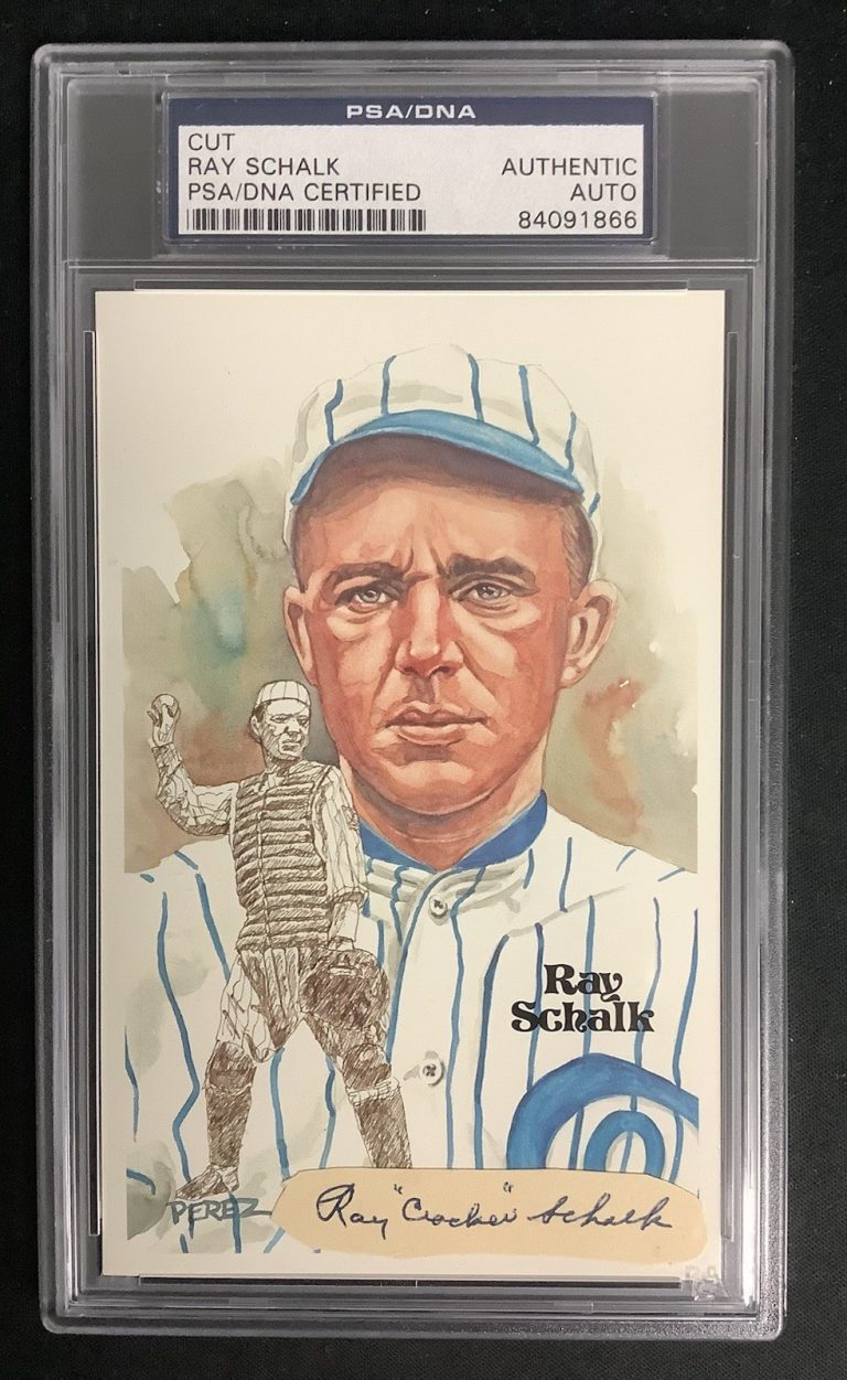 Ray Schalk Signed Perez Steele Postcard Cut Index White Sox Autograph PSA/DNA