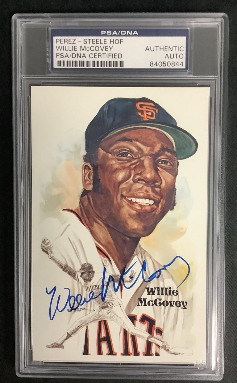 Willie McCovey Signed Perez Steele Postcard Baseball Giants Autograph PSA/DNA