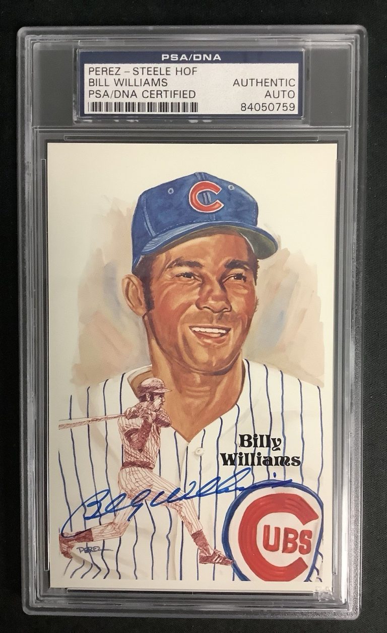 Billy Williams Signed Perez Steele Postcard Baseball Cubs Autograph PSA/DNA