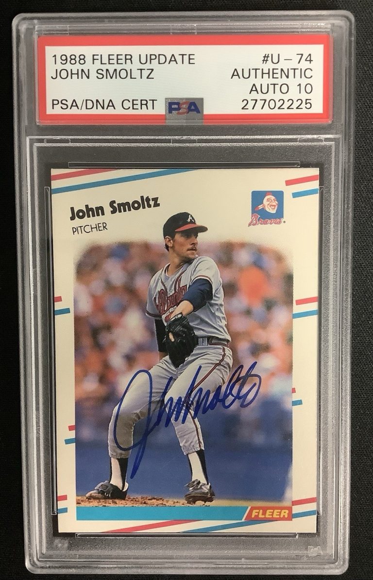 John Smoltz Signed 1988 Fleer Update #74 Rookie Card Autograph PSA/DNA Mint 10
