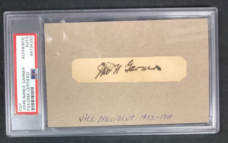 John Nance Gardner Signed Cut Vice President Signed Politics Autograph PSA/DNA