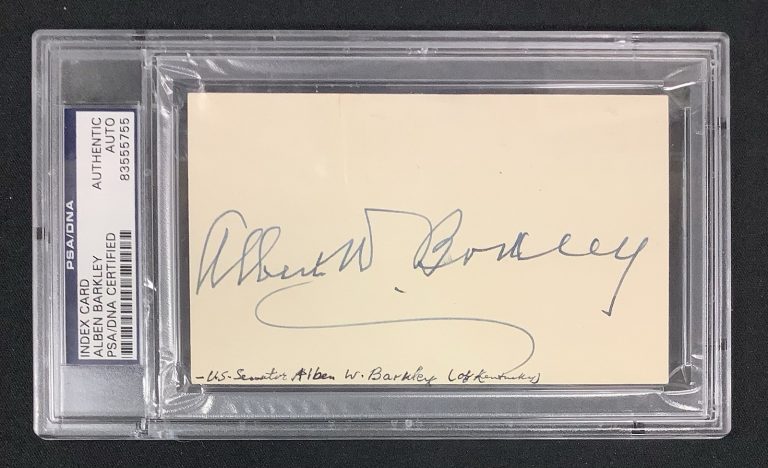 Alben Barkley Signed Cut Vice President Signed Political DC Autograph PSA/DNA