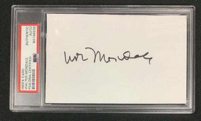 Walter Mondale Signed Cut Vice President Signed Political Autograph PSA/DNA