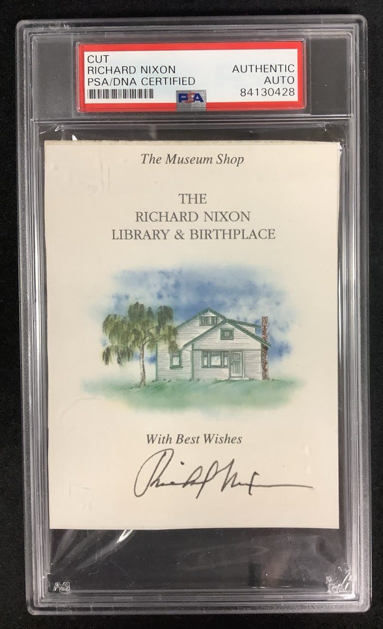 Richard Nixon Signed Book Plate US President Museum Potus Autograph PSA/DNA