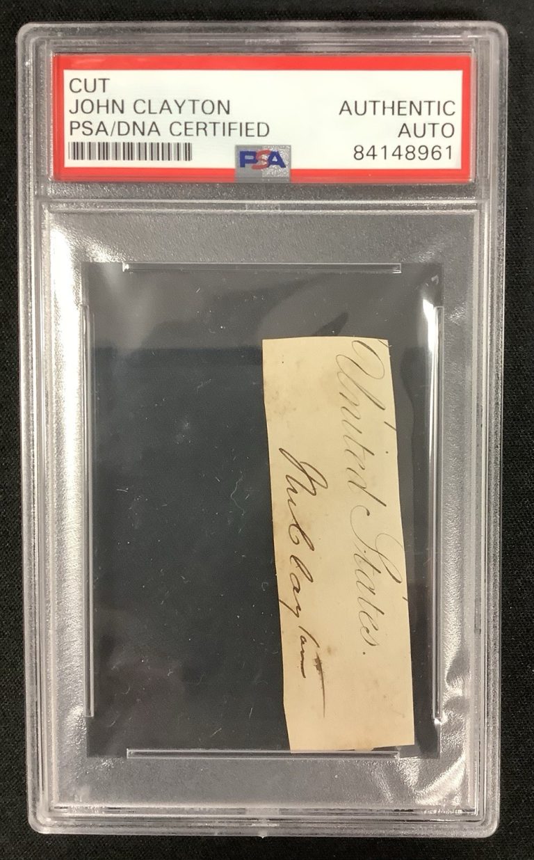 John Clayton Signed Cut Secretary of State Signed Political Autograph PSA/DNA