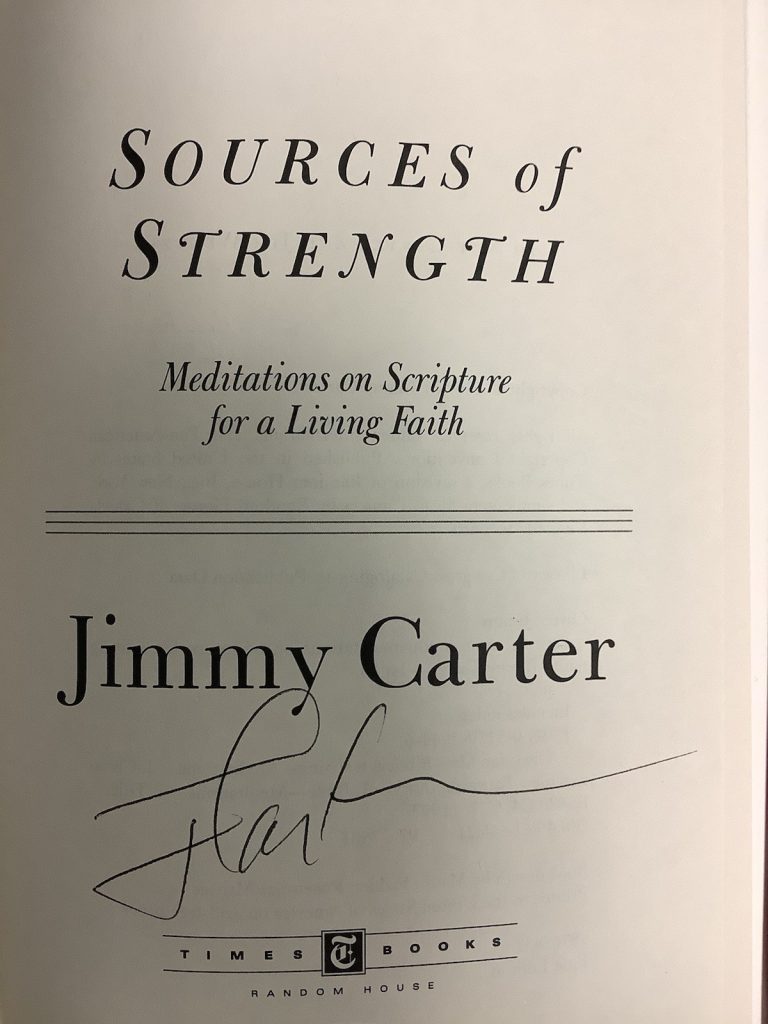 Jimmy Carter Signed Book Sources Of Strength Hardcover President Autograph JSA