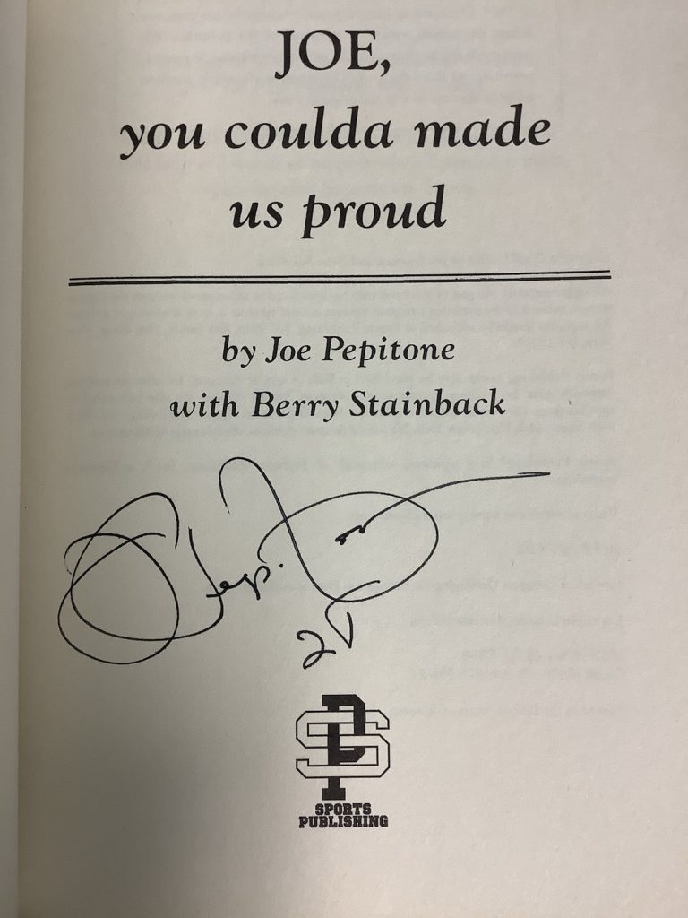 Joe Pepitone Signed Book You Coulda Made Us Proud Soft Yankees Autograph TPG