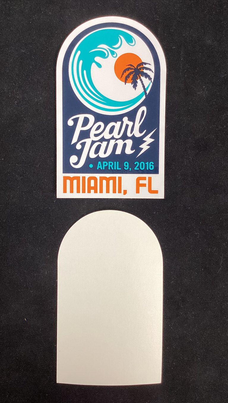 Pearl Jam Sticker Miami Florida 4/9/16 Lightning Bolt Tour 2016 NA Eddie Vedder