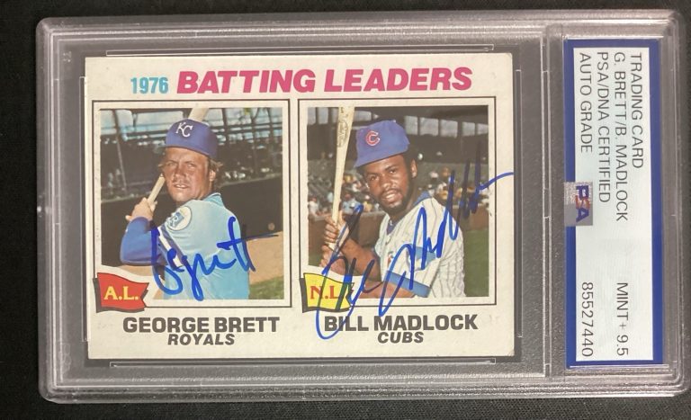George Brett signed 1977 Topps #1 Baseball Bill Madlock Autograph PSA/DNA 9.5