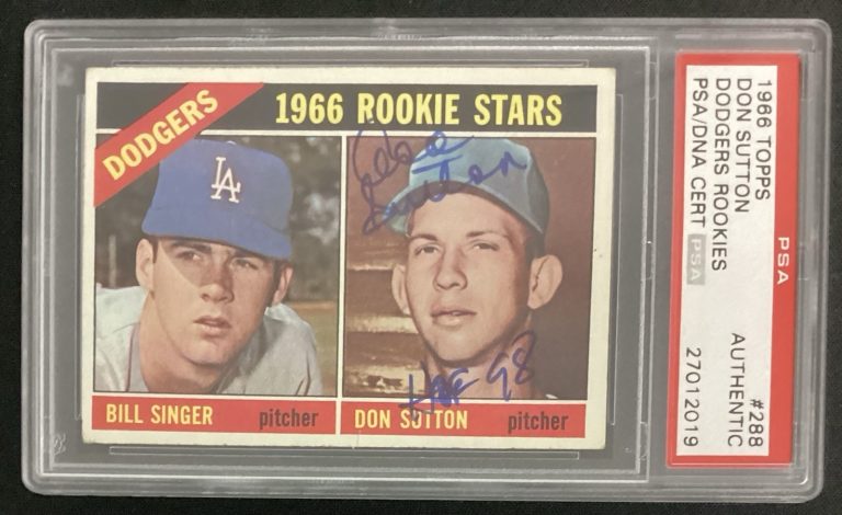 Don Sutton signed 1966 Topps #288 Baseball Card HOF 98 Autograph PSA/DNA