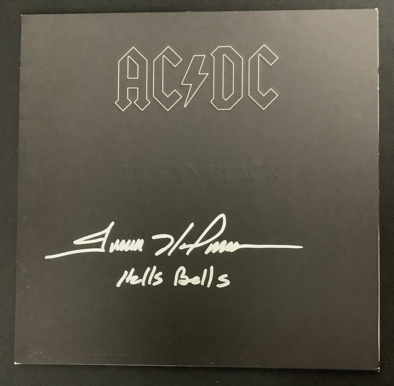 Trevor Hoffman Signed Album AC/DC Back In Black Hells Bells Inscription Auto BAS