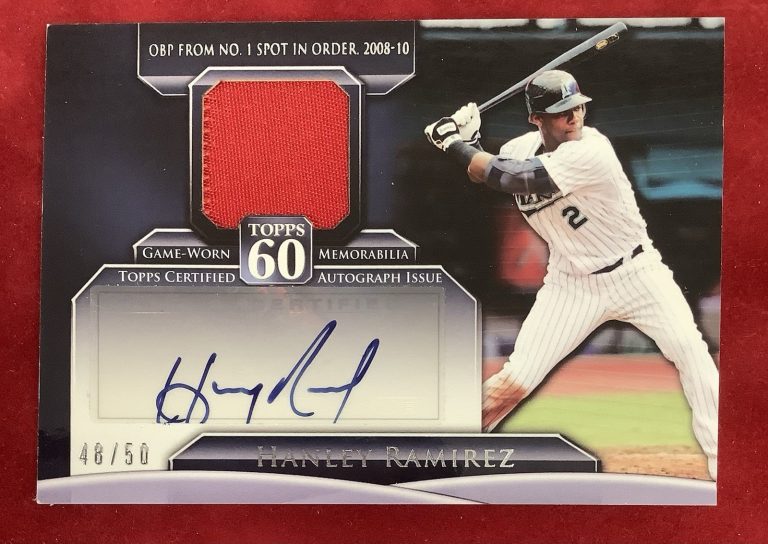2011 Topps #T60AR-HR Hanley Ramirez Topps 60 GU Relic Patch Autos #/50 Marlins