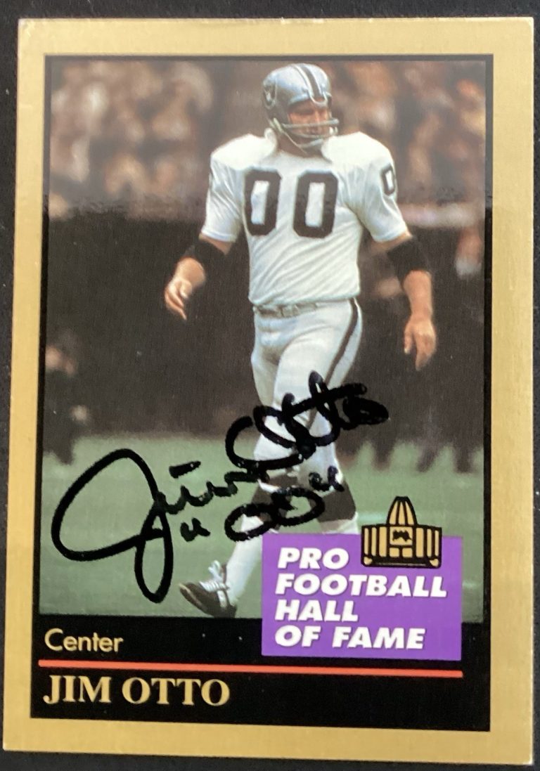 Jim Otto Signed 1991 Enor #111 Football Card HOF Raiders Autograph JSA