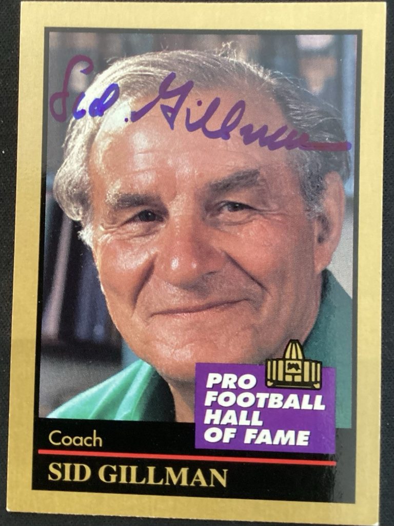 Sid Gillman Signed 1991 Enor #47 Football Card HOF Rams Autograph JSA
