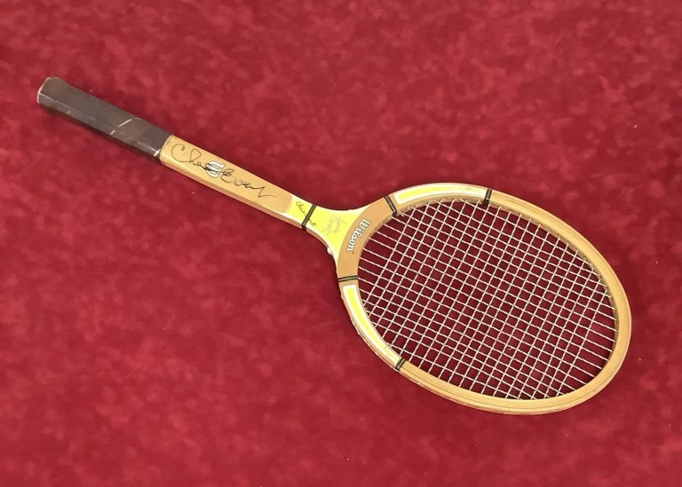 Chris Evert Signed Tennis Racket Vintage Wooden Model READ US Open Autograph JSA