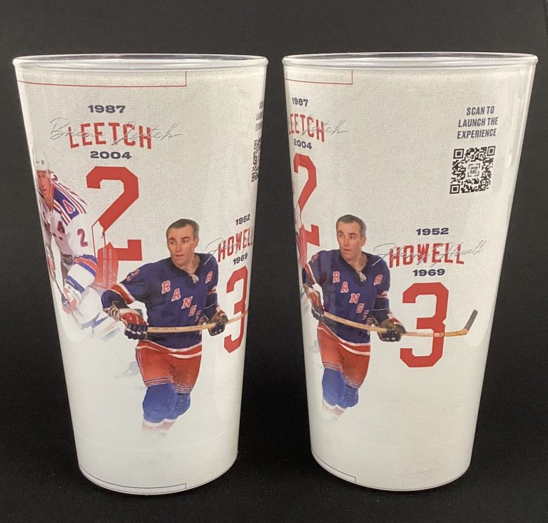 Brian Leetch Retirement Cup Lot of 2 Commemorative Rangers #2 MSG Harry Howell 3