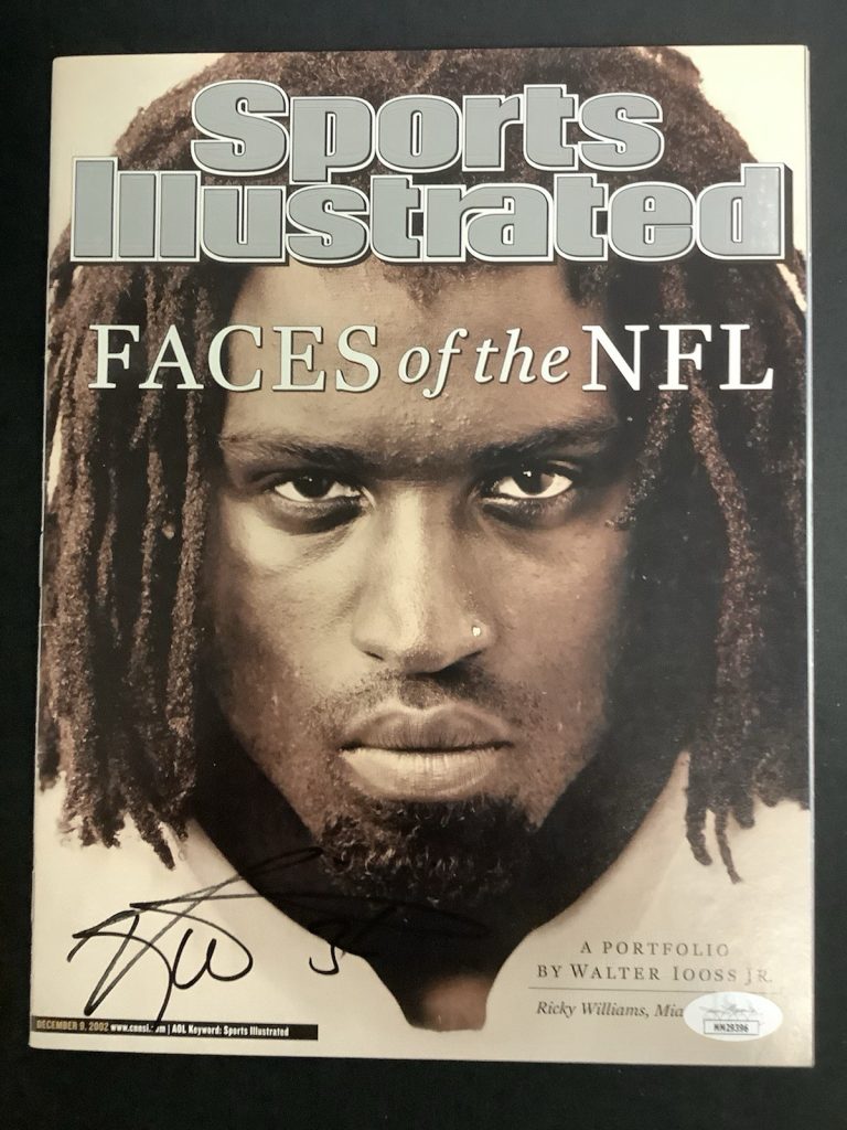 Ricky Williams Signed Sports Illustrated 12/9/02 No Label Dolphins Autograph JSA