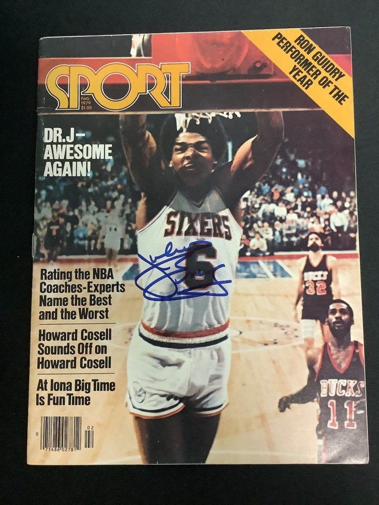 Julius Erving Signed Sport Magazine Feb 1979 Dr. J Phila 76ers HOF No Label JSA