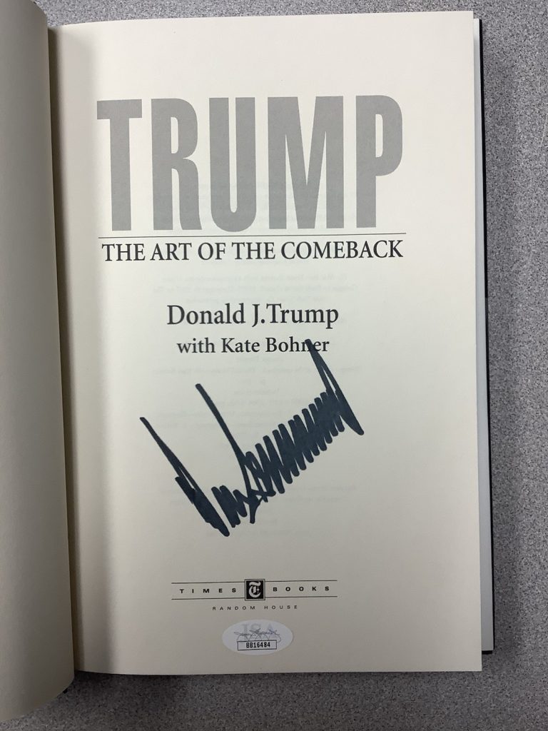 Donald Trump Signed Book Art Of The Comeback HCB 1st President Autograph JSA