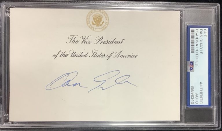 Dan Quayle Signed Cut Vice President Signed Politics Autograph PSA/DNA