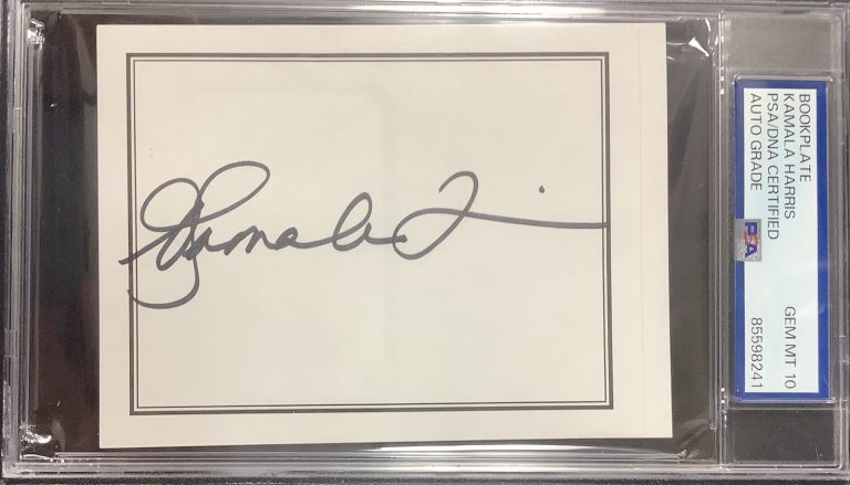 Kamala Harris Signed Book Plate Vice President Politics Autograph PSA/DNA Gem 10