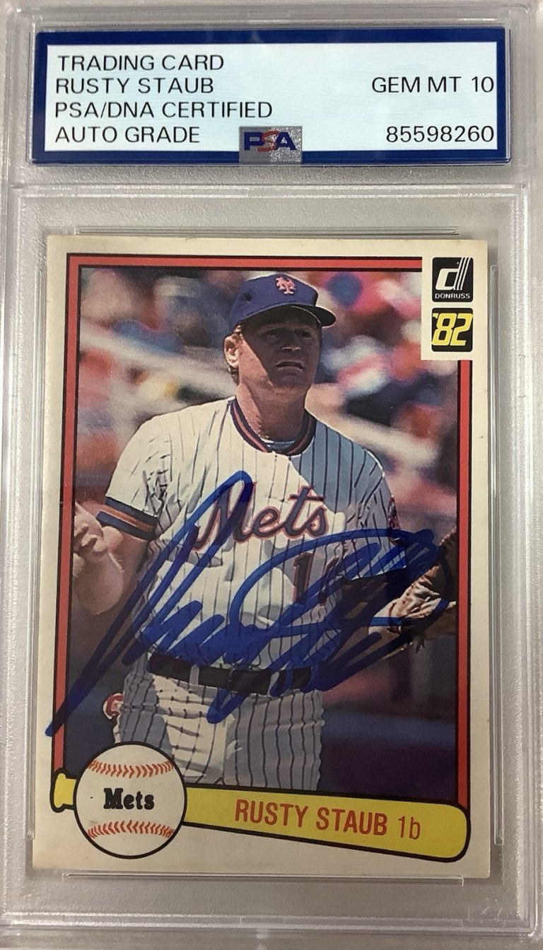 Rusty Staub Signed 1982 Donruss #57 Baseball Card Mets Autograph PSA/DNA Gem 10