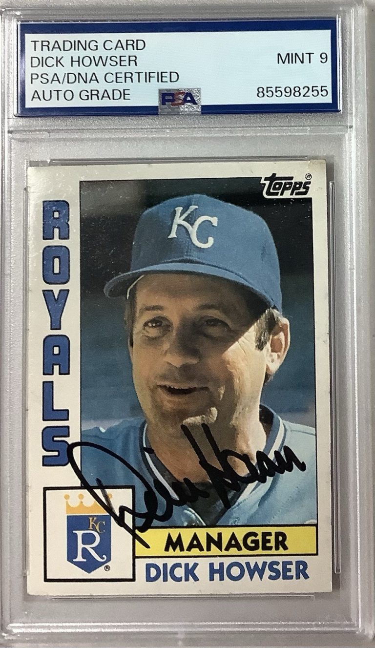 Dick Howser Signed 1984 Topps #471 Baseball Card Royals Autograph PSA/DNA Mint 9