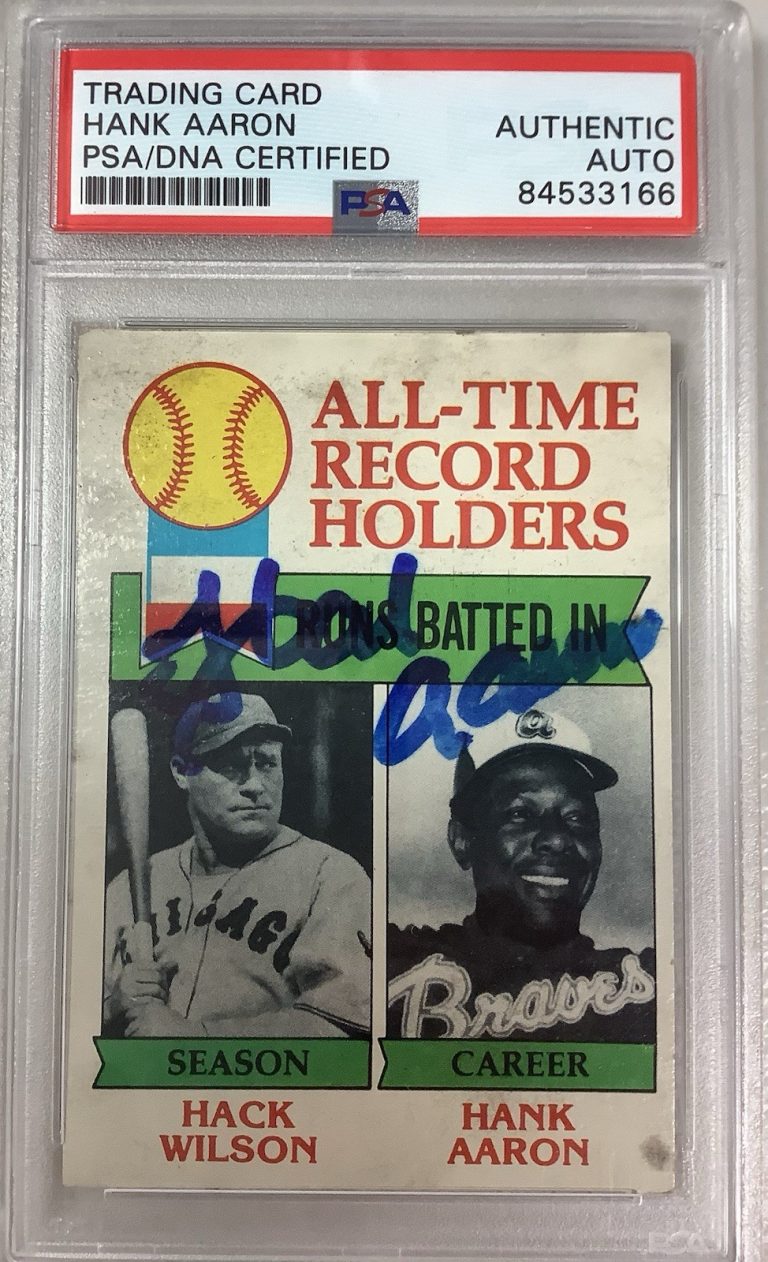 Hank Aaron Signed 1979 Topps #412 Baseball Card Braves Autograph WSC HOF PSA/DNA