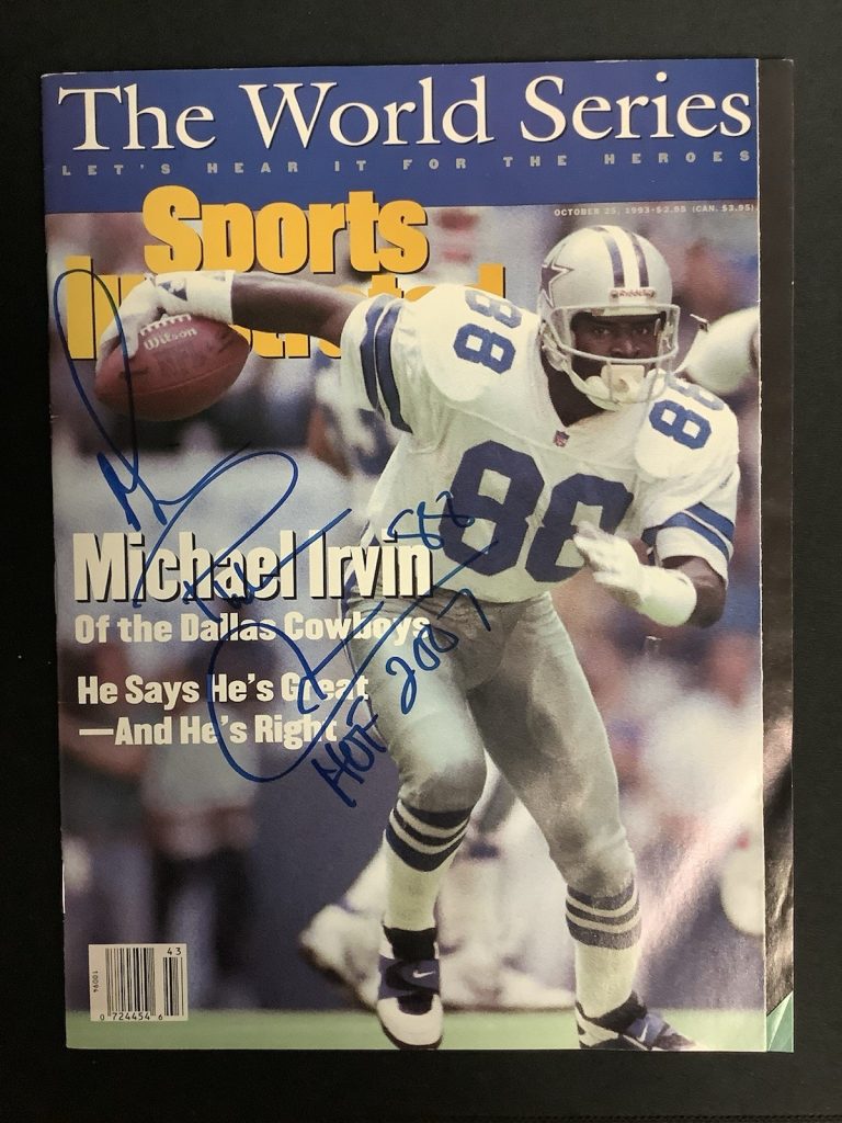 Michael Irvin Signed Sports Illustrated 11/4/13 No Label HOF 2007 Autograph JSA