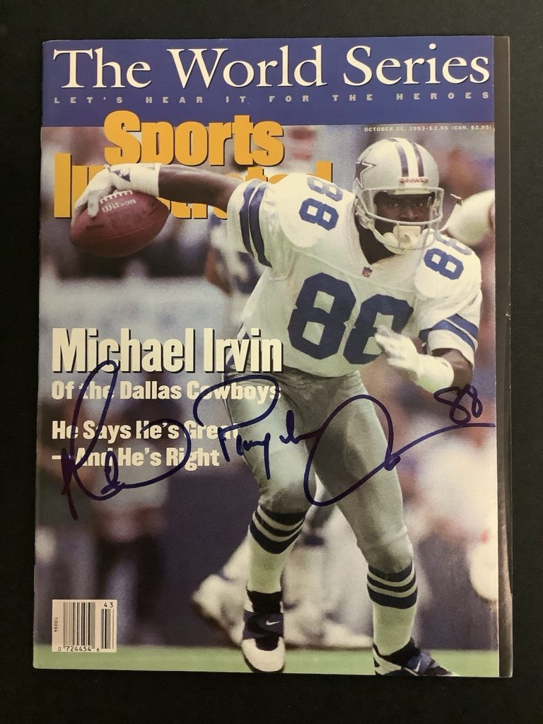 Michael Irvin Signed Sports Illustrated 11/4/13 No Label Cowboys Autograph JSA