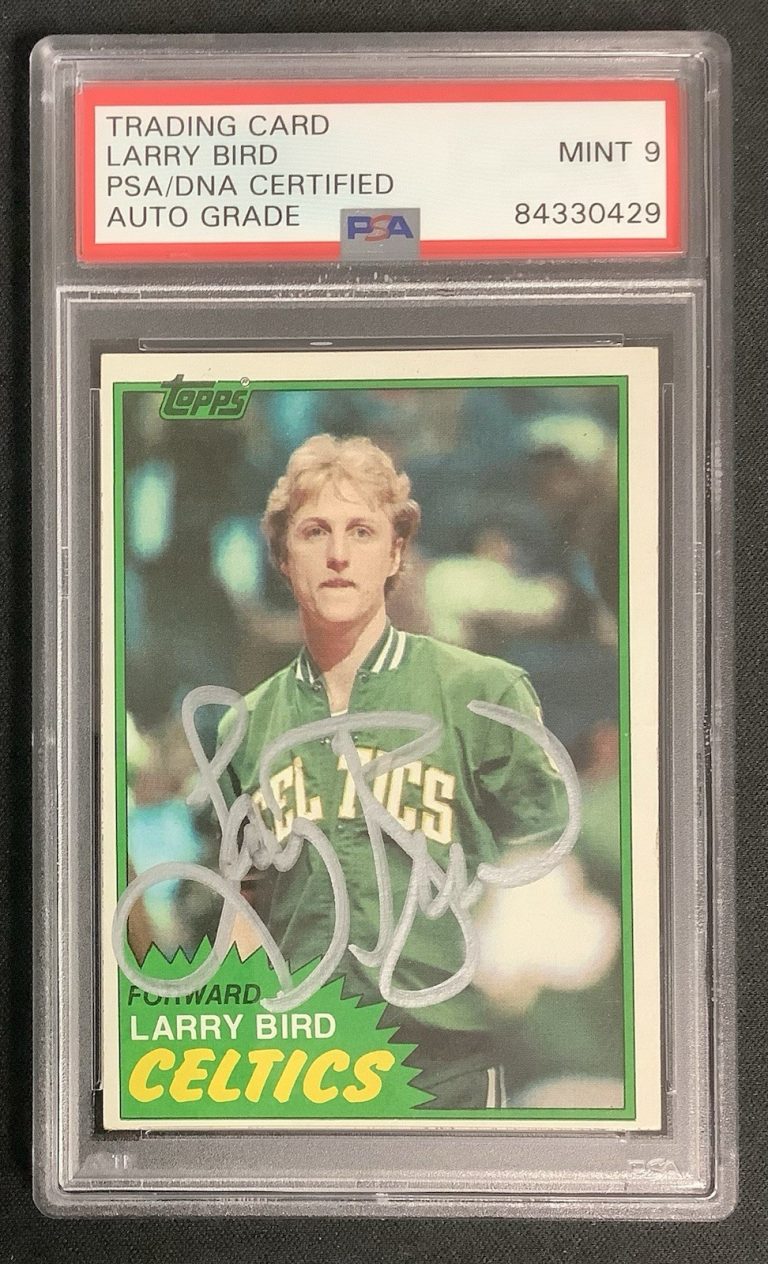 Larry Bird Signed 1981 Topps #4 Basketball Card Celtics HOF PSA/DNA Auto Mint 9