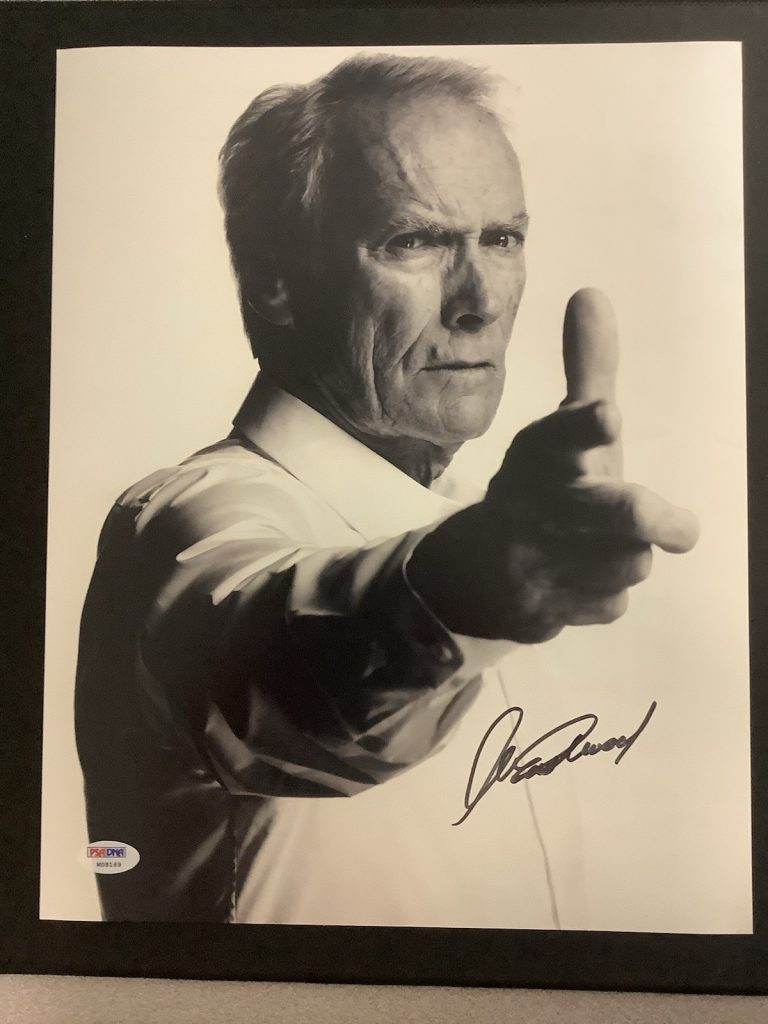 Clint Eastwood Signed Photo 11x14 B&W Harry Callahan Actor Gun Autograph PSA/DNA