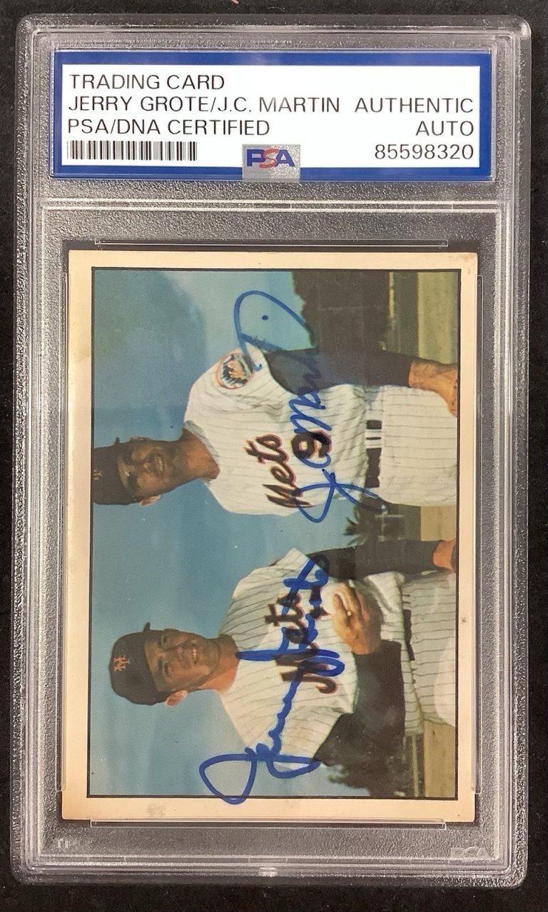 Jerry Grote Signed 1981 TCMA Baseball Card NY Mets JC Martin Autograph PSA/DNA