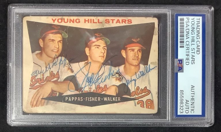 Milt Pappas Signed 1960 Topps Baseball Card Jack Fisher Walker Autograph PSA/DNA
