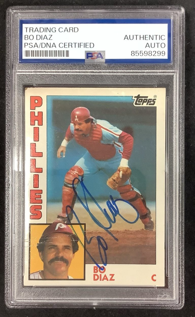 Bo Diaz Signed 1984 Topps #535 Baseball Card Phillies Catcher Autograph PSA/DNA