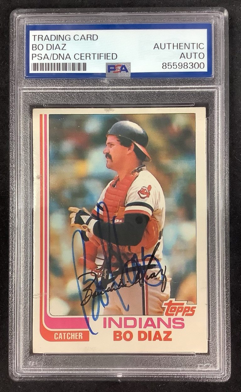 Bo Diaz Signed 1982 Topps #258 Baseball Card Indians Catcher Autograph PSA/DNA