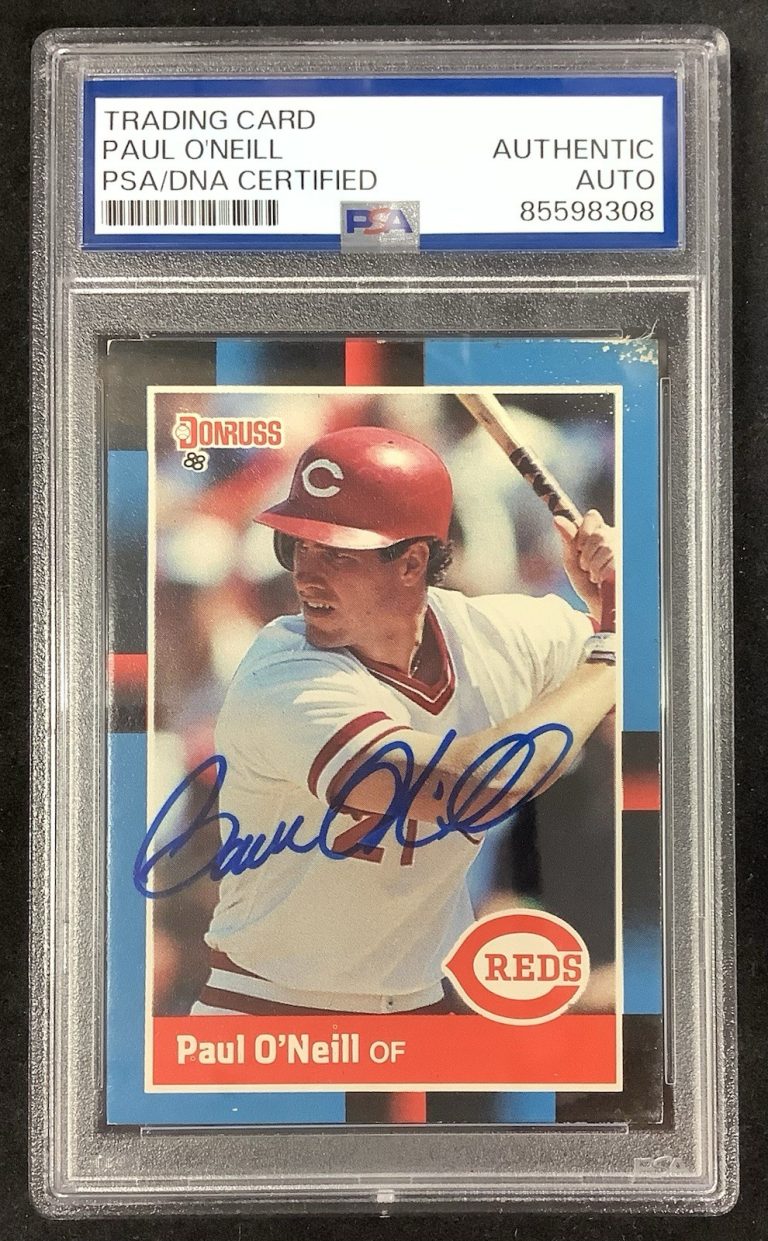 Paul O'Neill Signed 1988 Fleer #433 Baseball Card Reds Autograph PSA/DNA