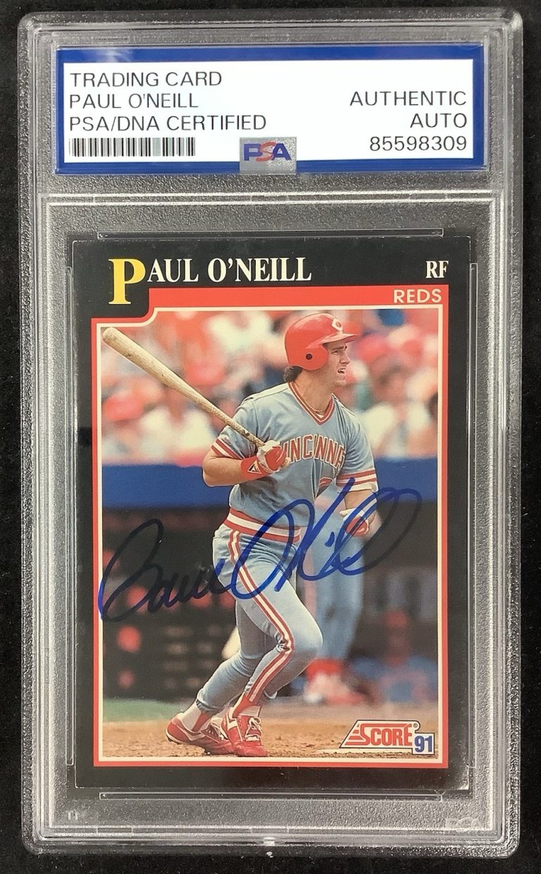 Paul O'Neill Signed 1991 Score #227 Baseball Card Reds Autograph PSA/DNA