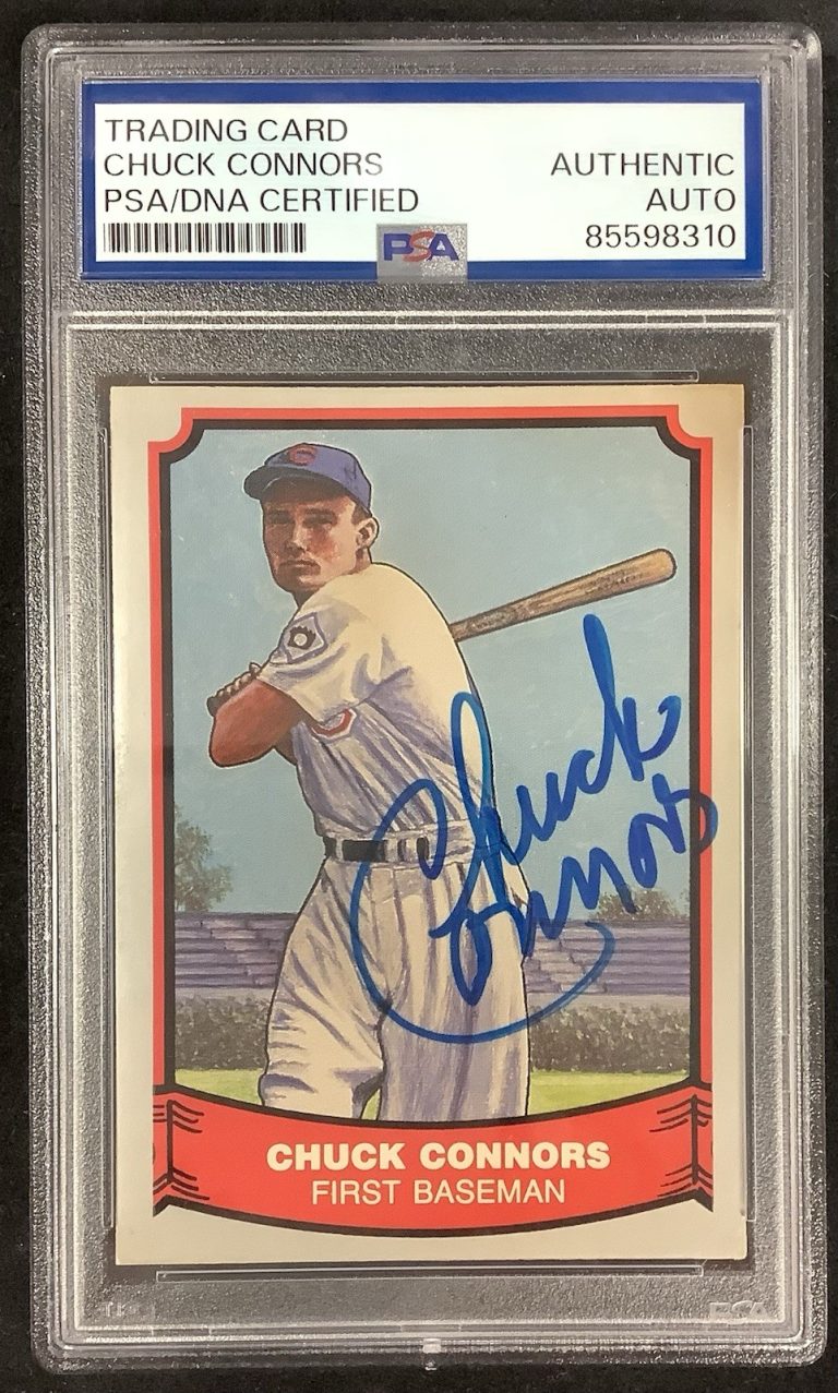 Chuck Connors Signed 1988 Pacific #71 Dodgers Baseball Card Autograph PSA/DNA