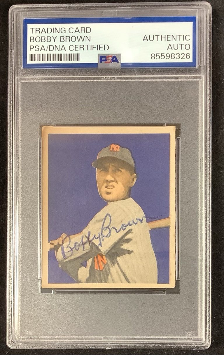 Bobby Brown Signed 1949 Bowman #19 Baseball Rookie Card Giants Autograph PSA/DNA