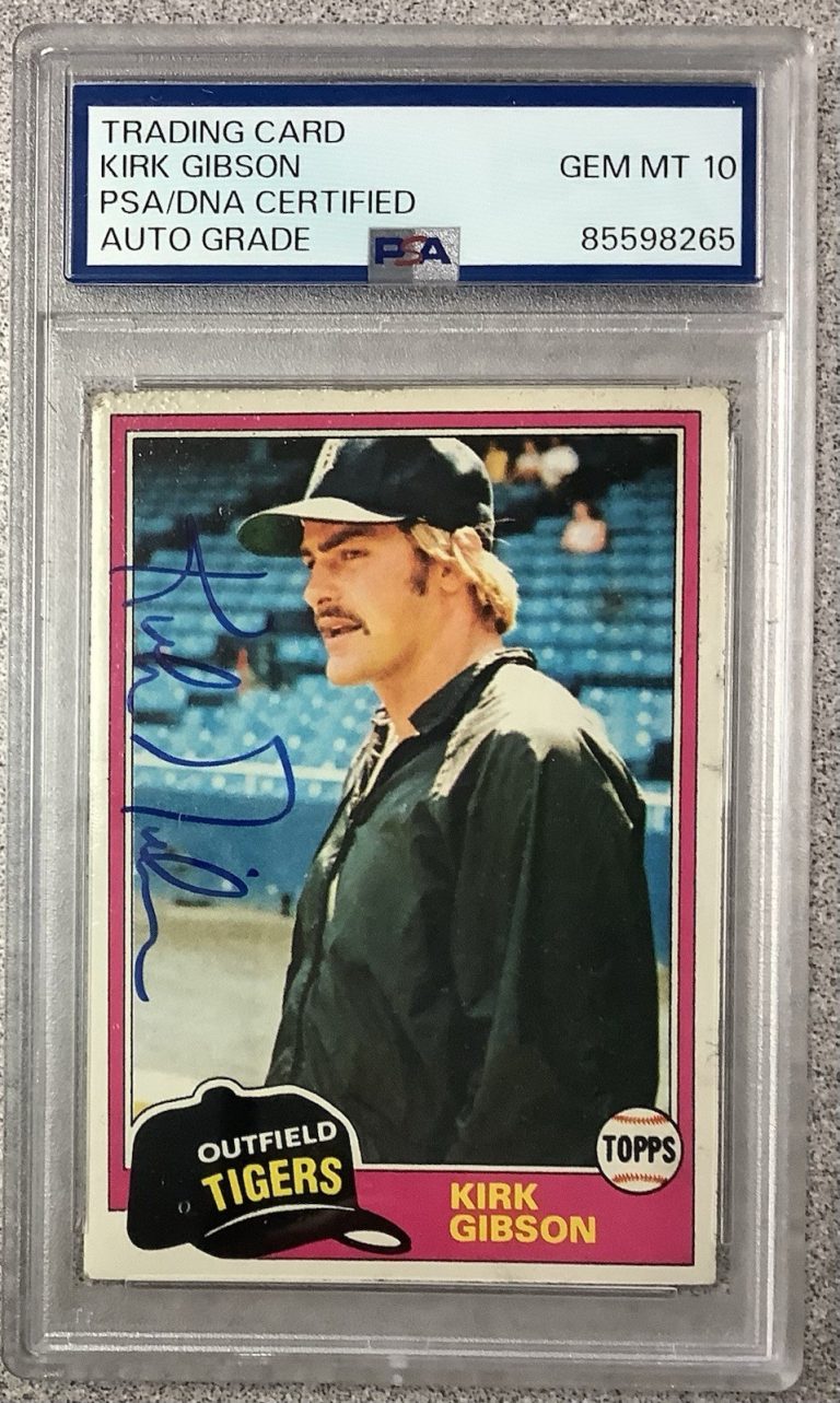 Kirk Gibson Signed 1981 Topps #315 Baseball Card Dodger Autograph PSA/DNA Gem 10