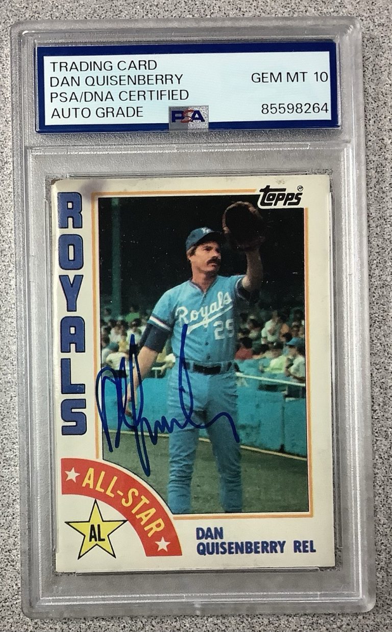 Dan Quisenberry Signed 1984 Topps #407 Baseball Card Autograph PSA/DNA Gem 10