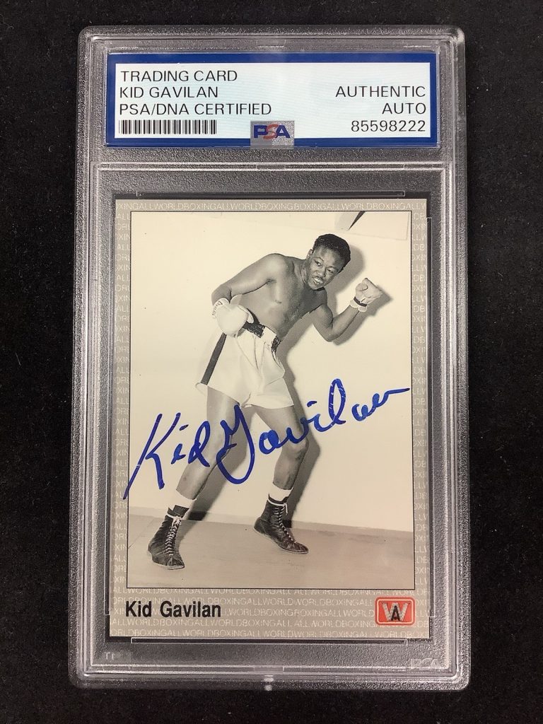 Kid Gavilan Signed 1991 AW Sports #85 Boxing Card Welter Autograph HOF PSA/DNA 1
