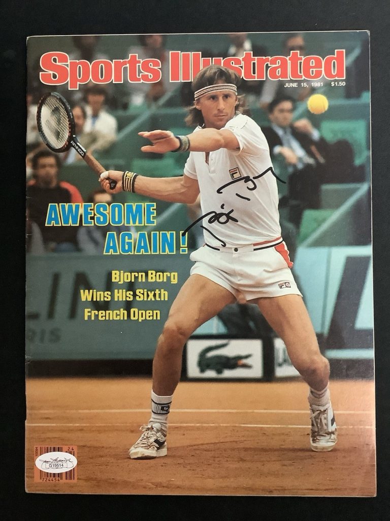 Bjorn Borg Signed Sports Illustrated 6/15/81 No Label French Open Slam Auto JSA