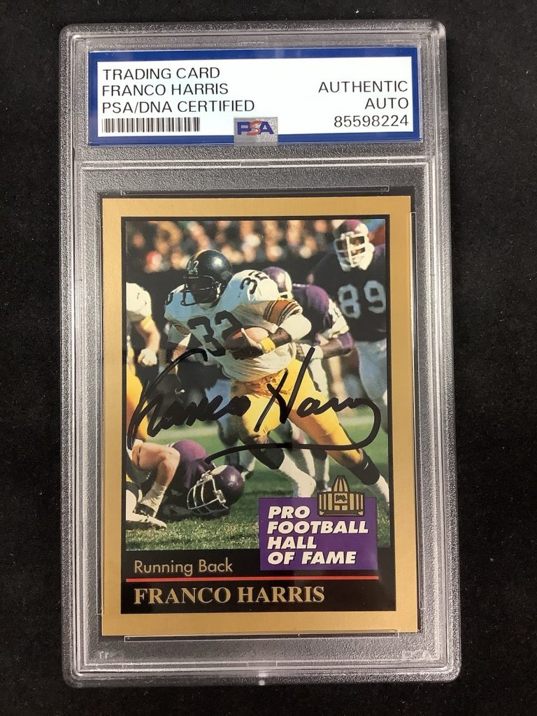Franco Harris Signed 1991 #58 Enor Football Card HOF Steelers Autograph PSA/DNA
