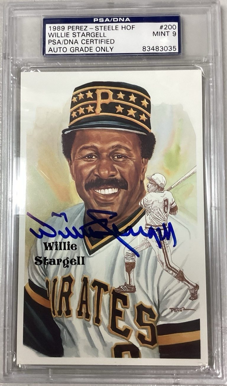 Willie Stargell Signed Perez Steele Postcard Baseball Autograph PSA/DNA Mint 9