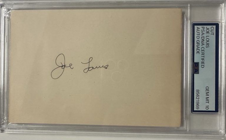 Joe Louis Signed Cut Boxing Light Heavyweight Champ Autograph HOF PSA/DNA Gem 10
