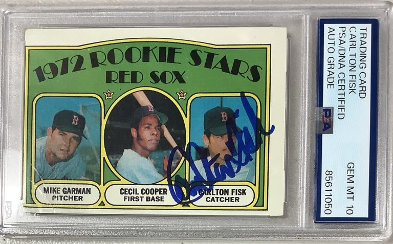 Carlton Fisk Signed 1972 Topps #79 Rookie RC Baseball Autograph PSA/DNA Gm 10 #2